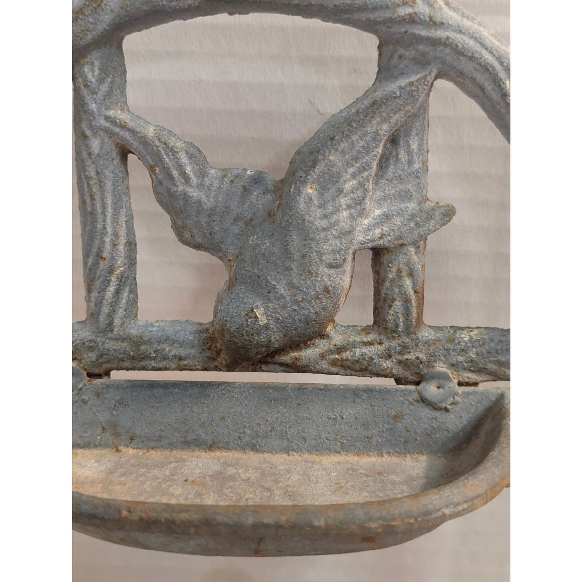 Vintage Cast Iron Songbirds Two Tier Wall Mount Bird Feeder Bath Planter