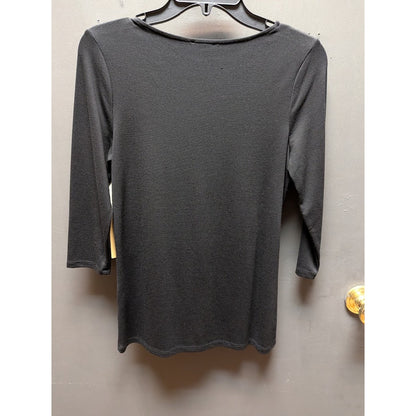 Halogen Size XS 3/4 sleeve blouse top cut out neck detail casual career travel