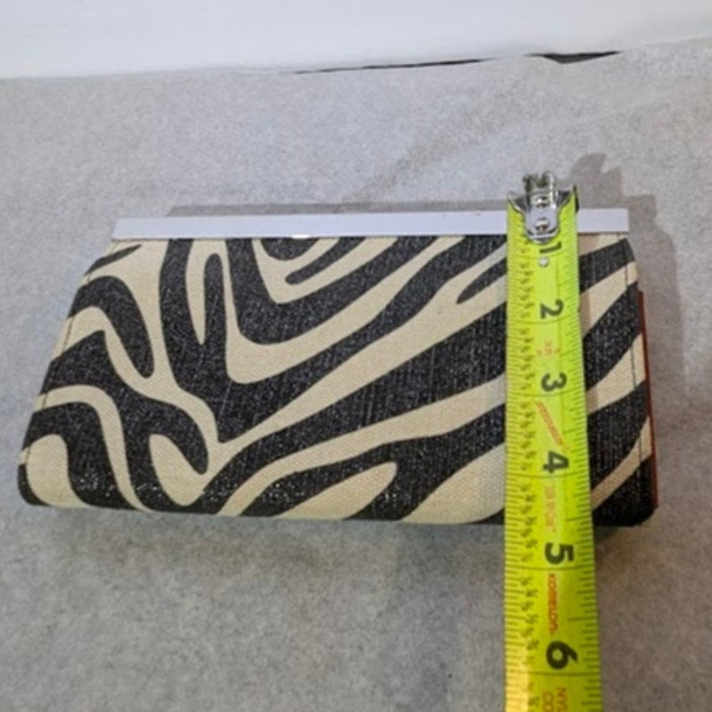 Zebra Print Frame Clutch Wallet Organizer Red Interior Vintage Y2K Pop Glam Punk