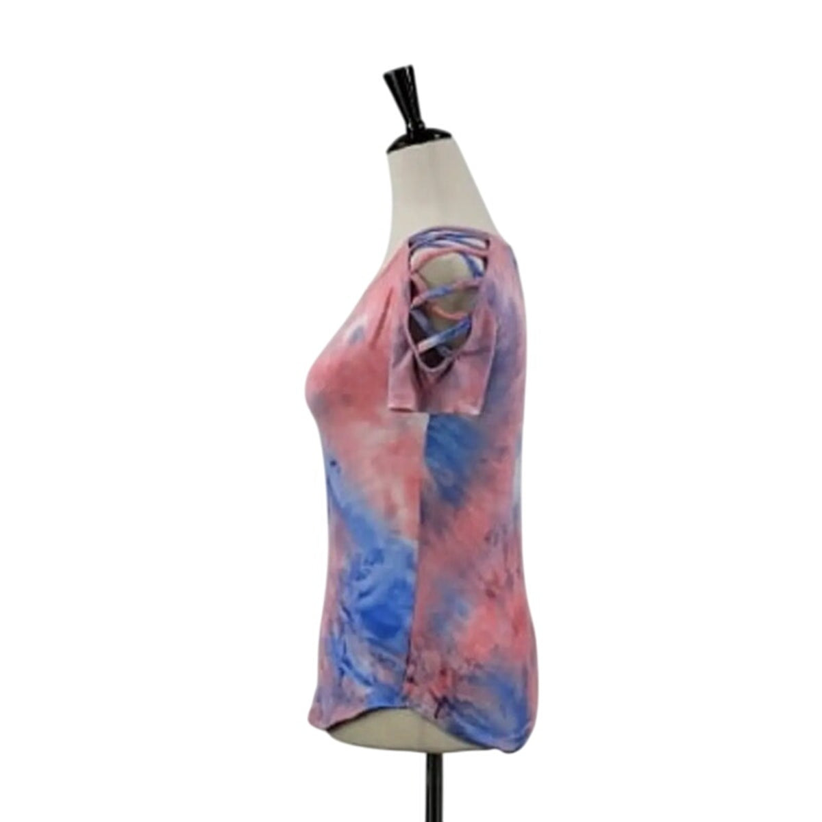 DEREK HEART tie dye short sleeve blue PINK PURPLE NEW teen medium bare shoulder
