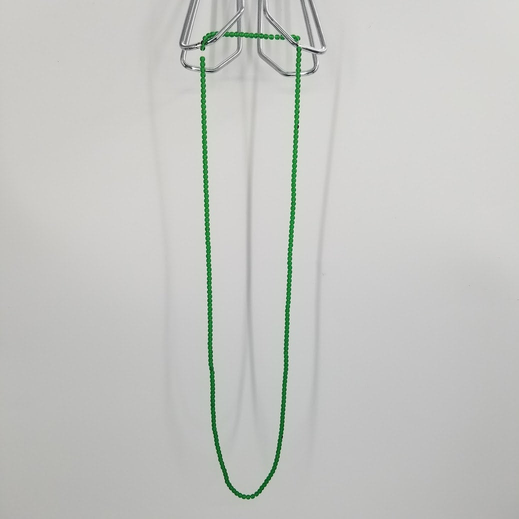 1 strand of round glass beads 13.5" green craft jewelry necklace