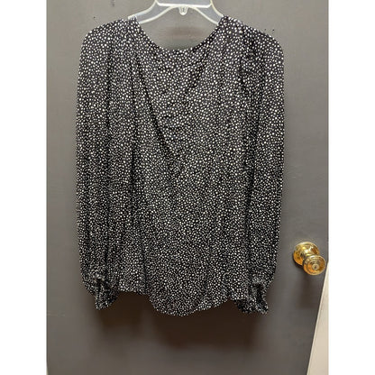Sanctuary Size 1X Polka Dot Career top Blouse long Sleeved VNeck NEW Summer Work