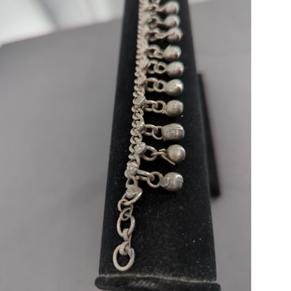 Vintage Silvertone Jingles Ankle Bracelet Anklet Missing One