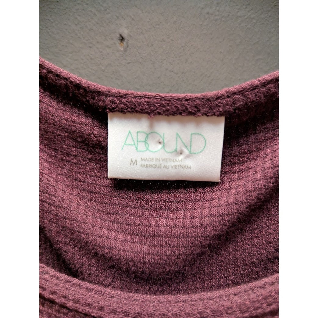 NWT Abound Scoop Neck Bodysuit Long sleeve Wine thermal knit Size Medium thong