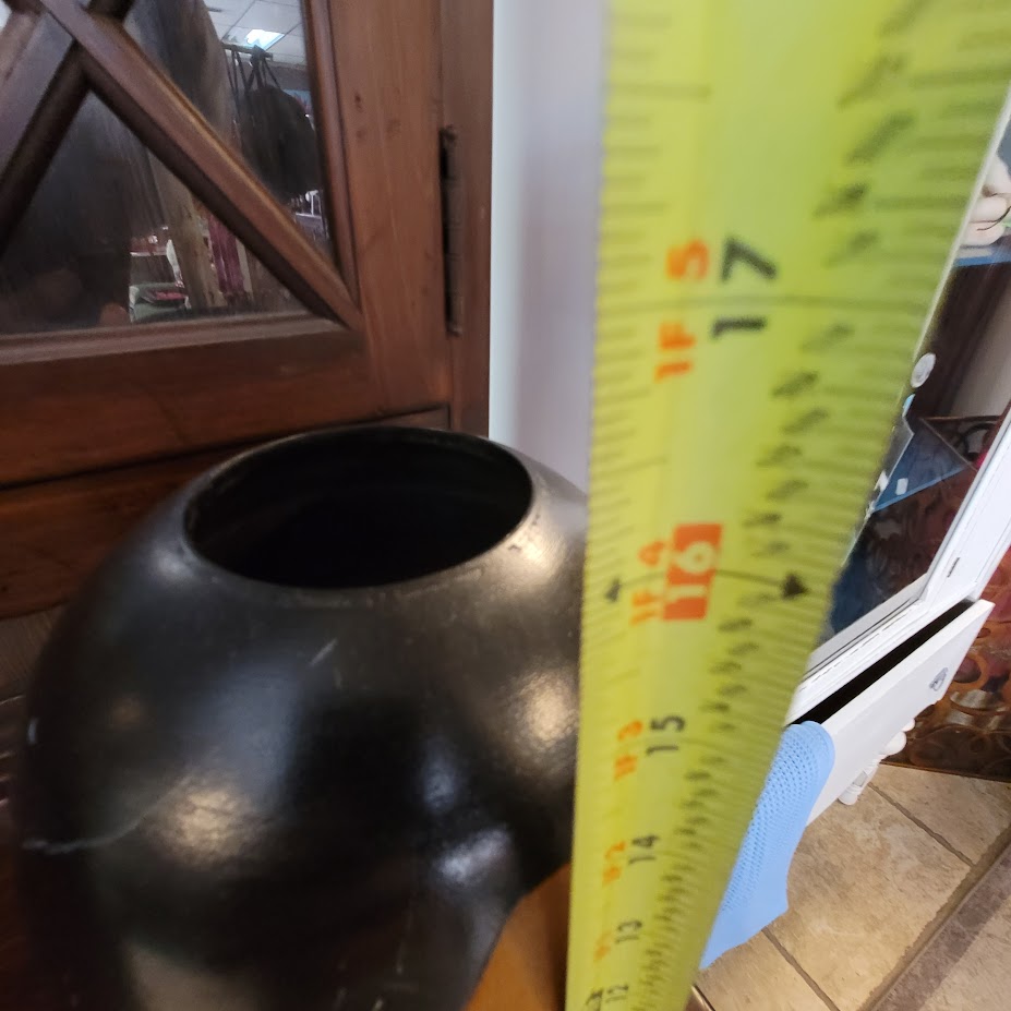 Large Two Tone Wood Vase Handcrafted Thailand Organic Modern Minimalist 16.5"