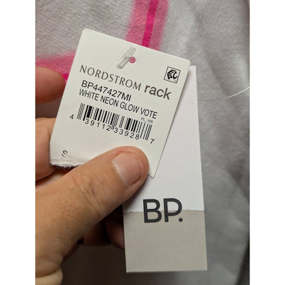 BP. White Glow Neon Sweatshirt long sleeve VOTE Size Small Graphic crew neck NEW