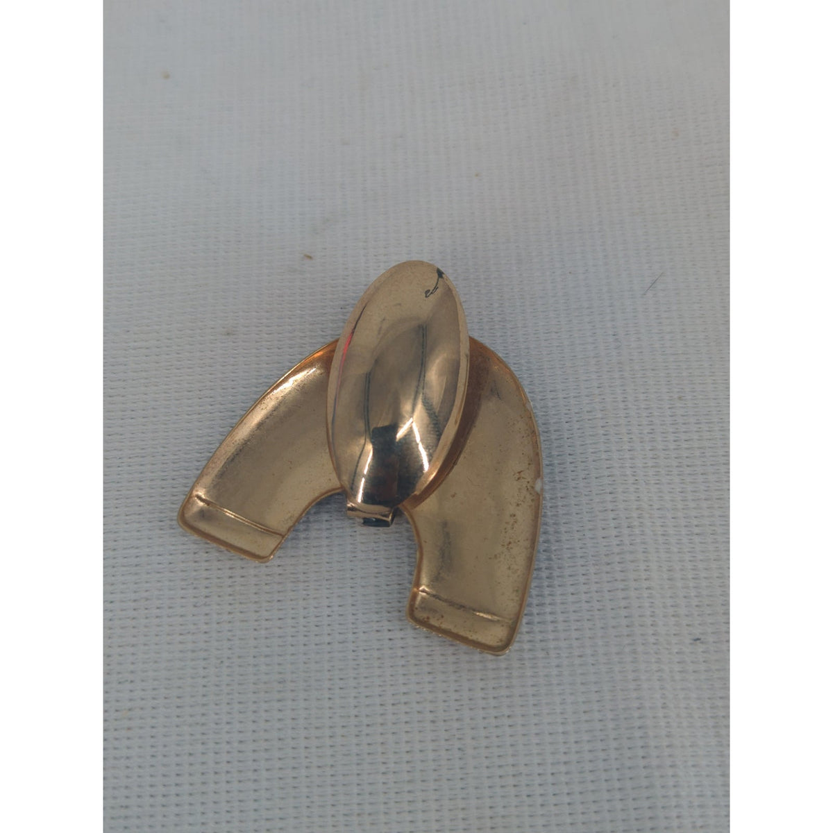 Vintage 1980s Gold-Tone & Black Enamel Geometric Dangle Clip-On Earrings