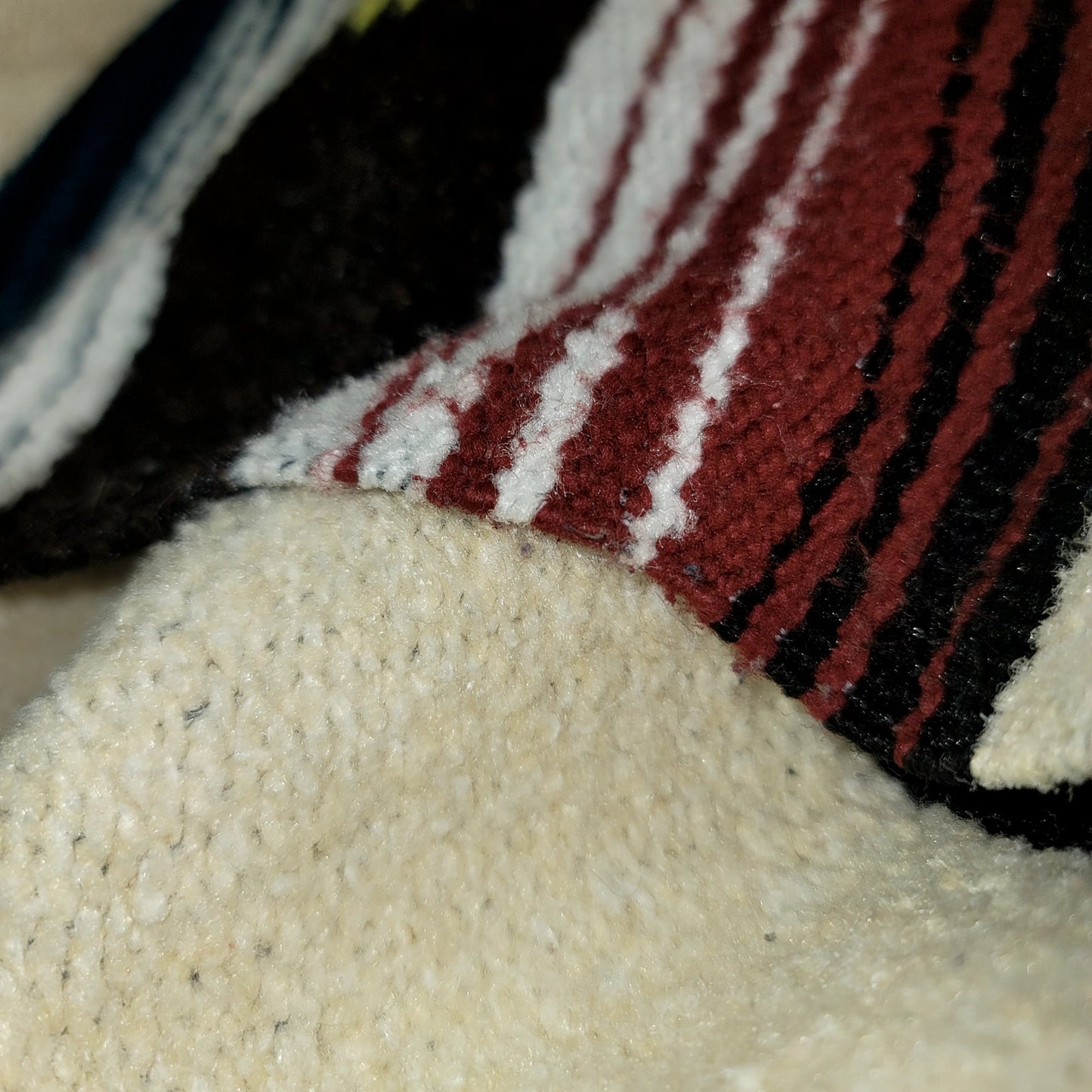 Vintage Mexican Zapotec Handwoven Wool Rug Blanket 82x56 Cream MCM Southwestern