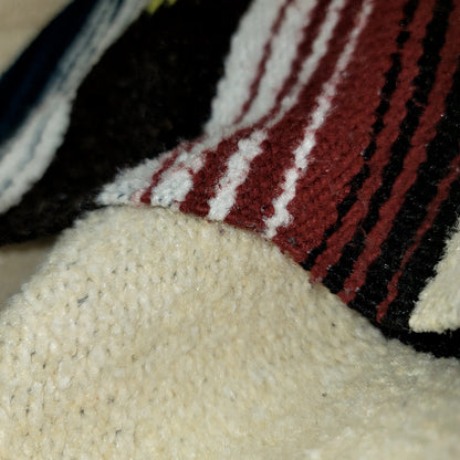 Vintage Mexican Zapotec Handwoven Wool Rug Blanket 82x56 Cream MCM Southwestern