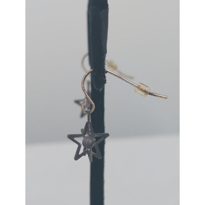 Vintage Y2K Celestial Star Fishhook Earrings Indie Sleaze Grunge Gothic Jewelry