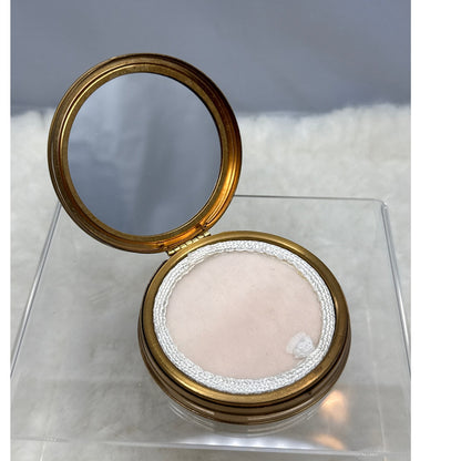 Vintage Margaret Rose England Compact Sunburst Guilloché glamour Original Powder