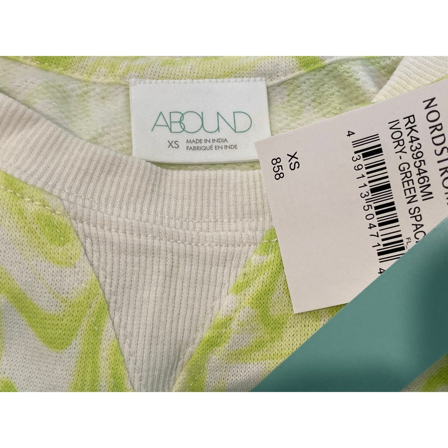 Abound Crewneck Pullover Sweatshirt Sz XS/Extra Small in Green Spacey Swirl NWT