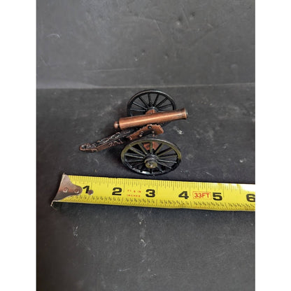CIVIL WAR BRONZE BARREL NAPOLEON CANNON Copper color with black wheels moveable