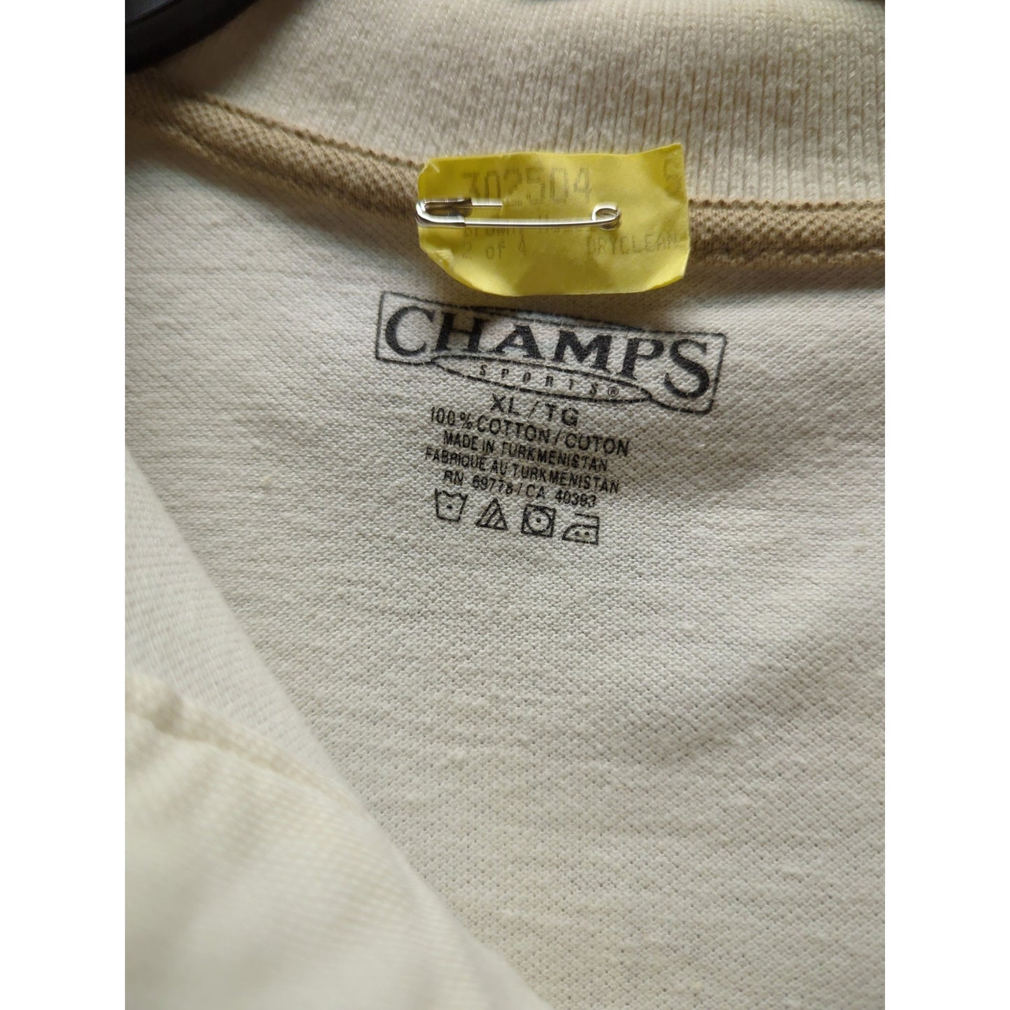 Vintage Collared Champs XL Short Sleeve cream bowling shirt HAZEL