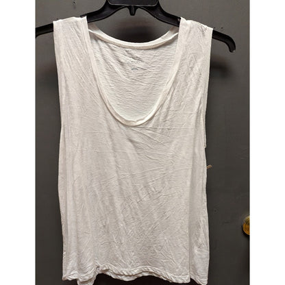 Caslon size Large white tshirt tee deep rounded V neck sleeveless cotton layers