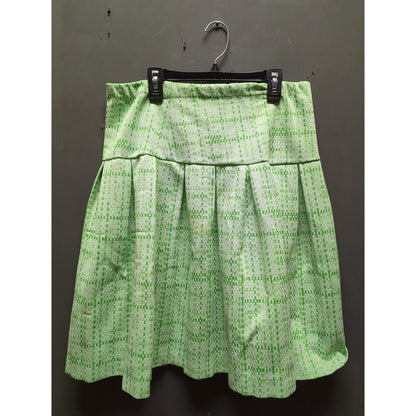 Vintage Polyester Knit 2 pc. pleated skirt blouse Set Green Size Medium