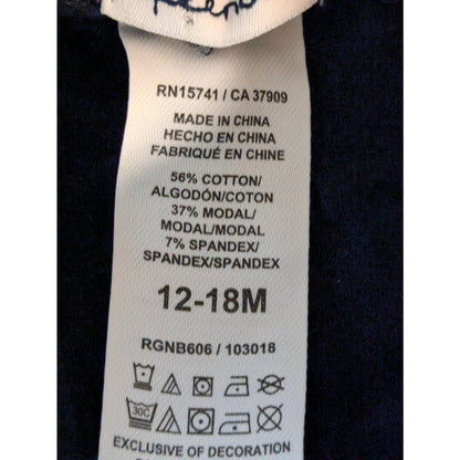Splendid Baby Girls Navy Blue Floral Metallic Star Leggings Size 12-18 Months