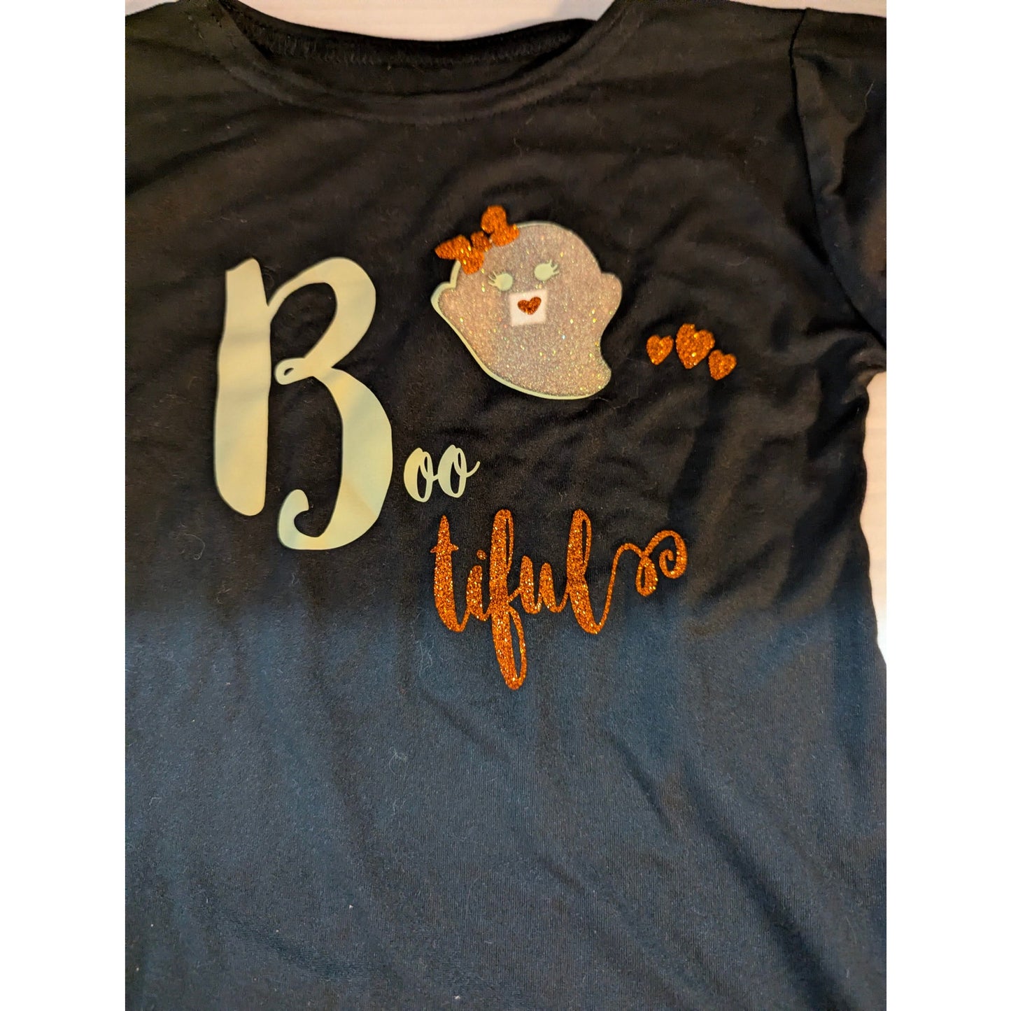 Tuna Kids Girls Black Boo-tiful Halloween Graphic Long Sleeve Shirt Size 4
