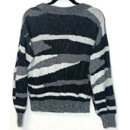 Leith Soft Fuzzy Button Cardigan Sweater Sz XL/Extra Large in Black Zebra NWT