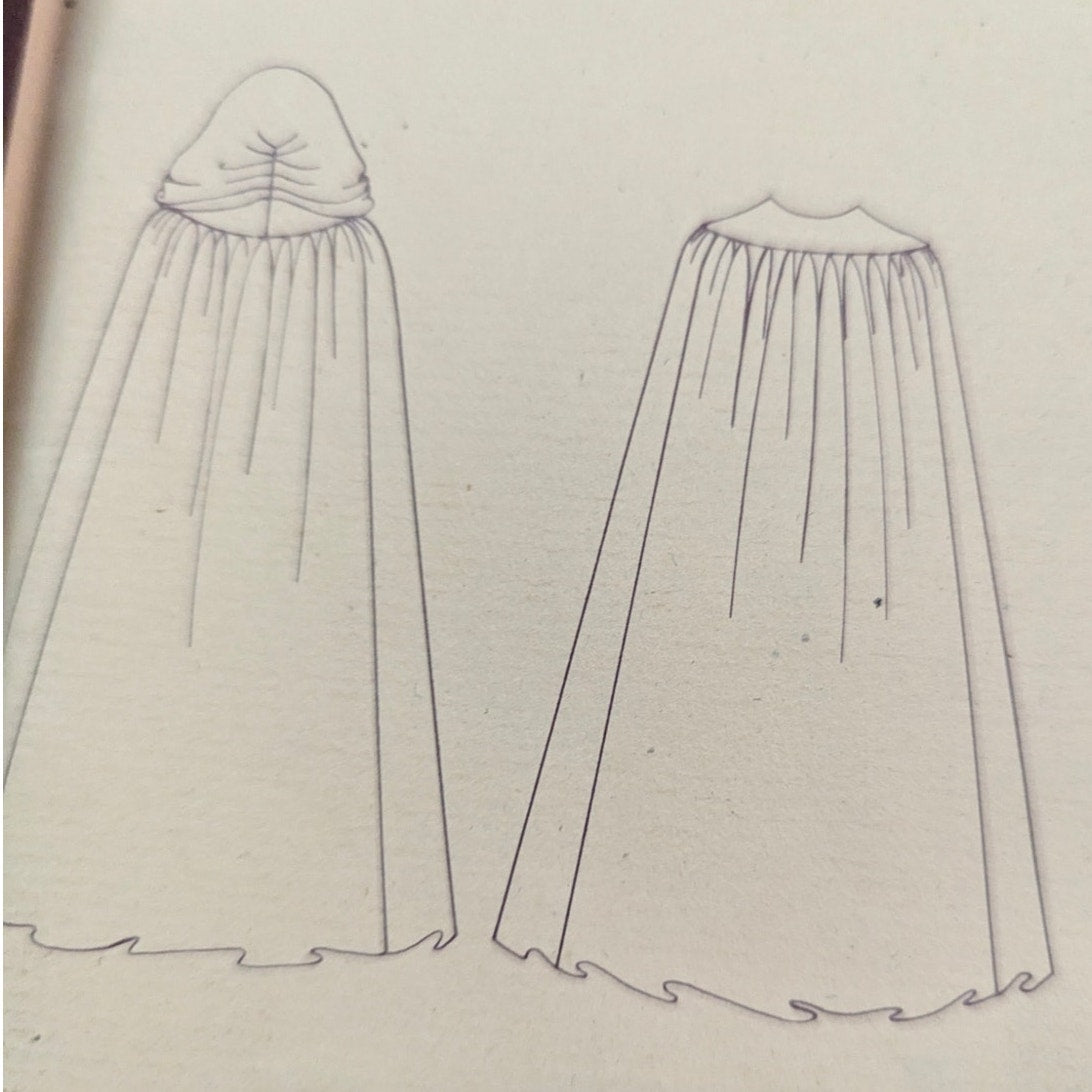 Vintage Folkwear 207 Kinsale Cloak Sewing Pattern 1970s Irish Cape & Hood