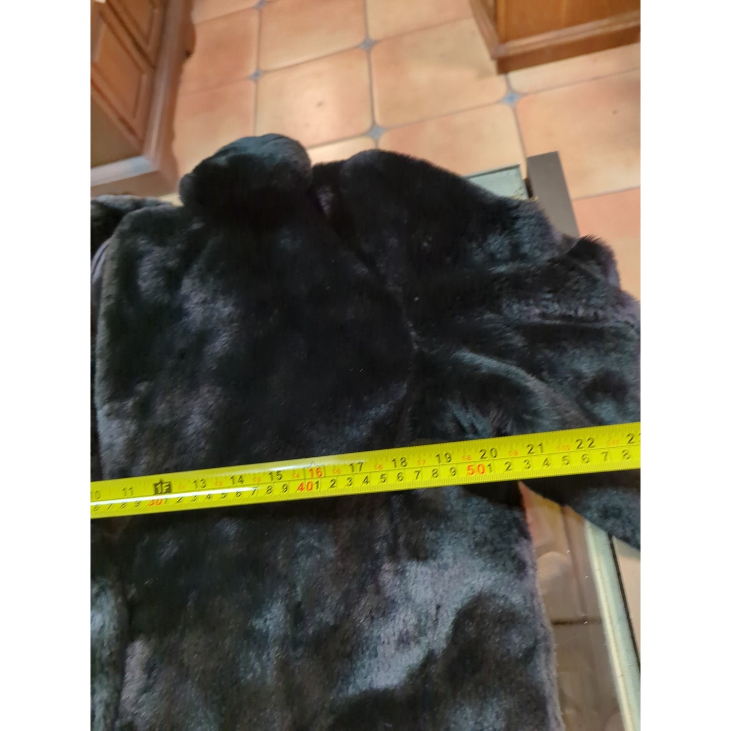Time and Tru Cozy Size Medium 8-10 Black Faux Fur Long Winter Coat Luxe Glam