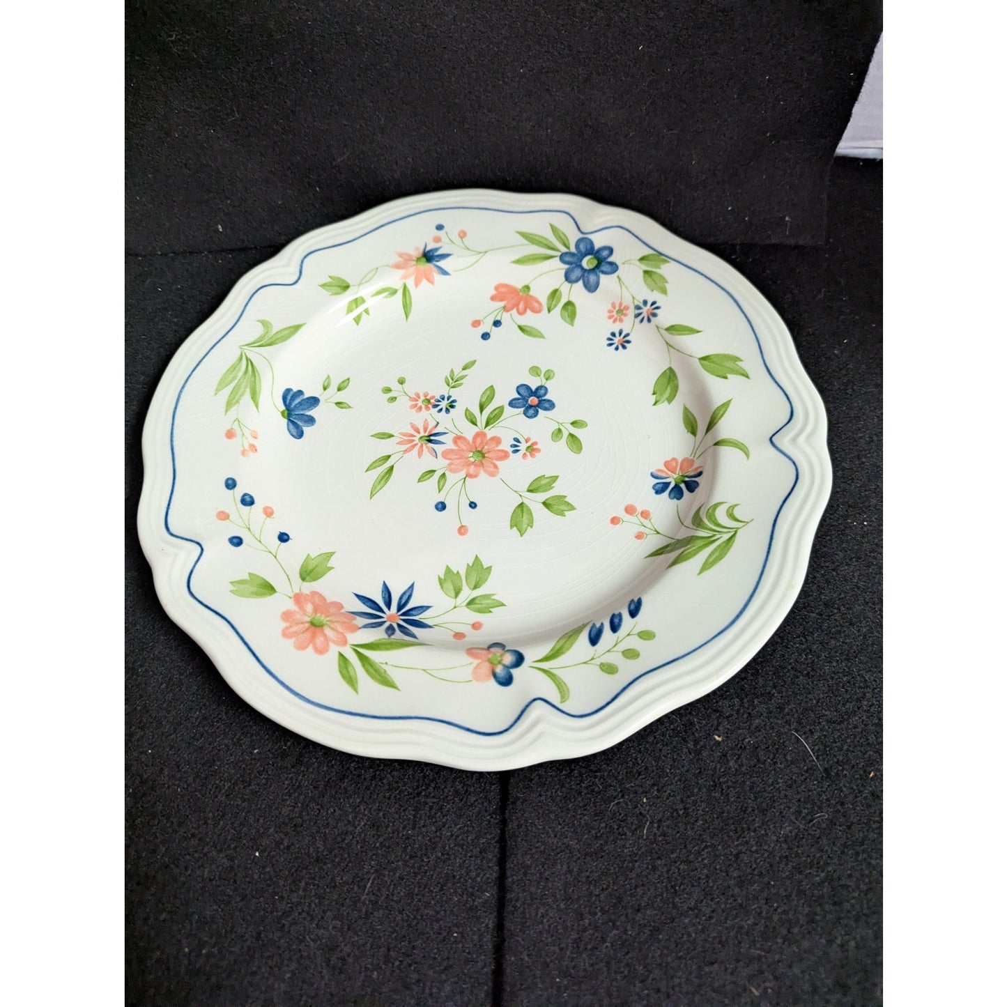 Sears Country French Ironstone Dinner Plate Vintage Cottage Floral Ceramic Dish
