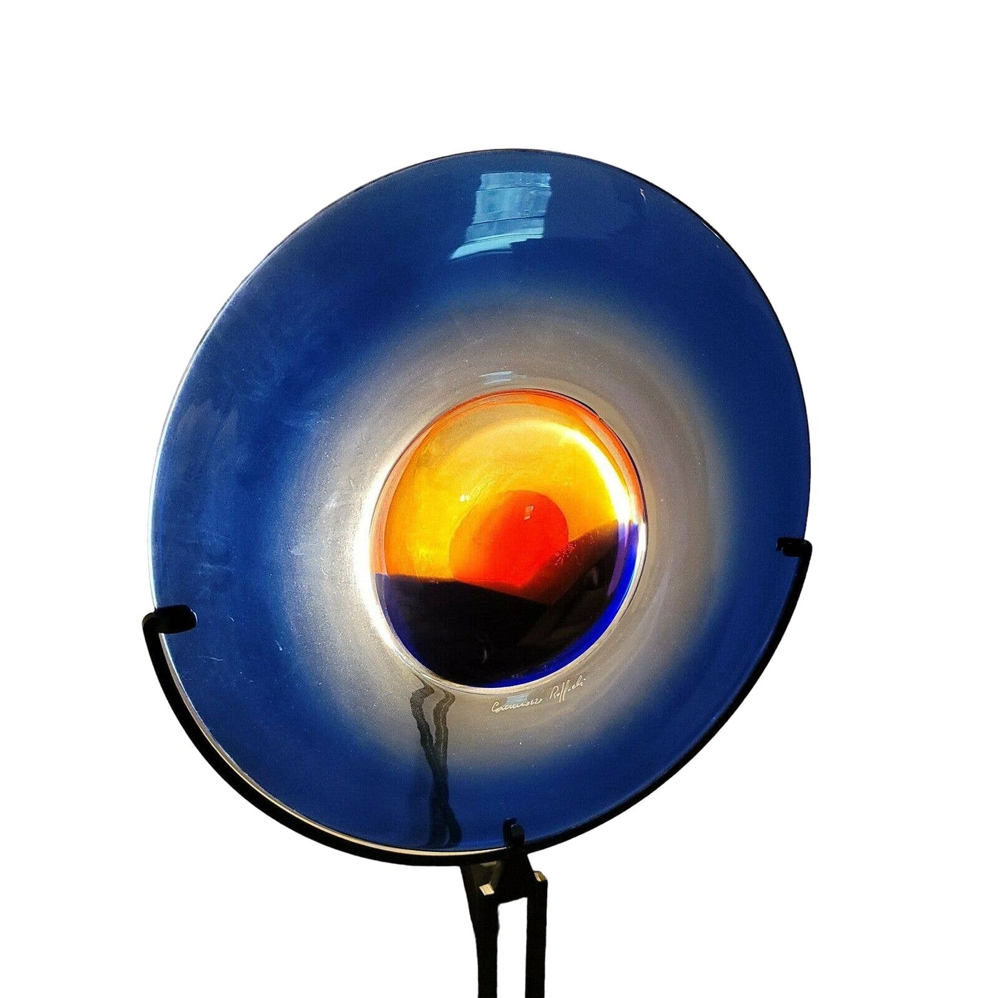 Oggetti Sunset Disc Light Murano Italy Art Glass MCM Table Raffaeli Cammozzo