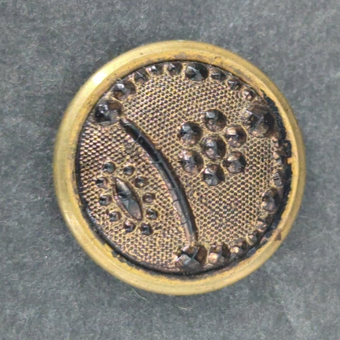 LOT F of 10 Antique Vintage Victorian Brass Mixed Materials Buttons ESTATE FIND