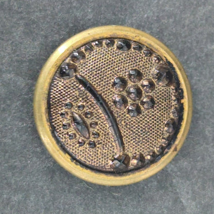 LOT F of 10 Antique Vintage Victorian Brass Mixed Materials Buttons ESTATE FIND