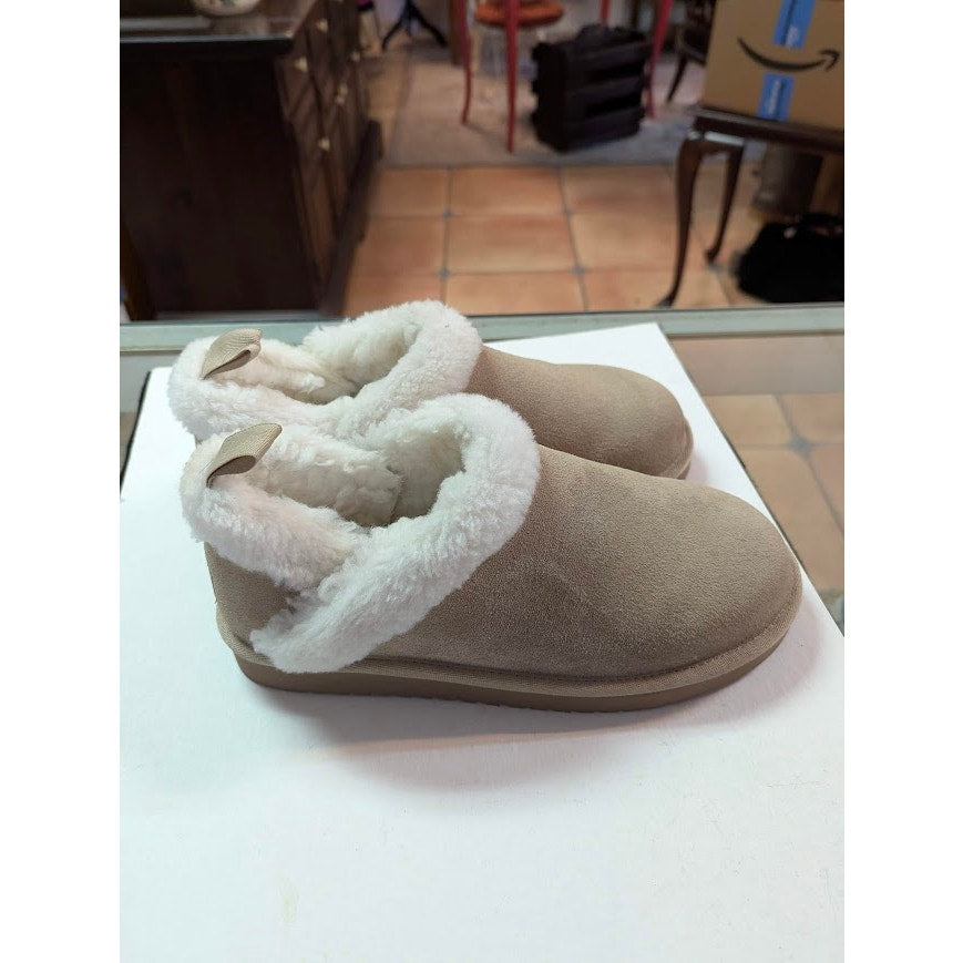 Koolaburra by UGG Burree Slippers Tan Chestnut Size 7 Faux Fur Lined