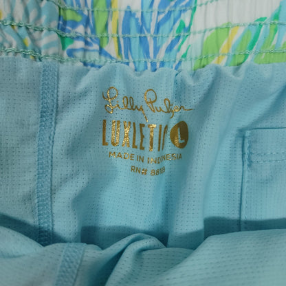 Lilly Pulitzer LUXLETIC Large shorts Jogging Athletic blue green running