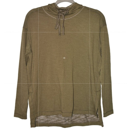 Max Studio Long Sleeve Drawstring Hoodie Top Sz XL/Extra Large in Olive NWT