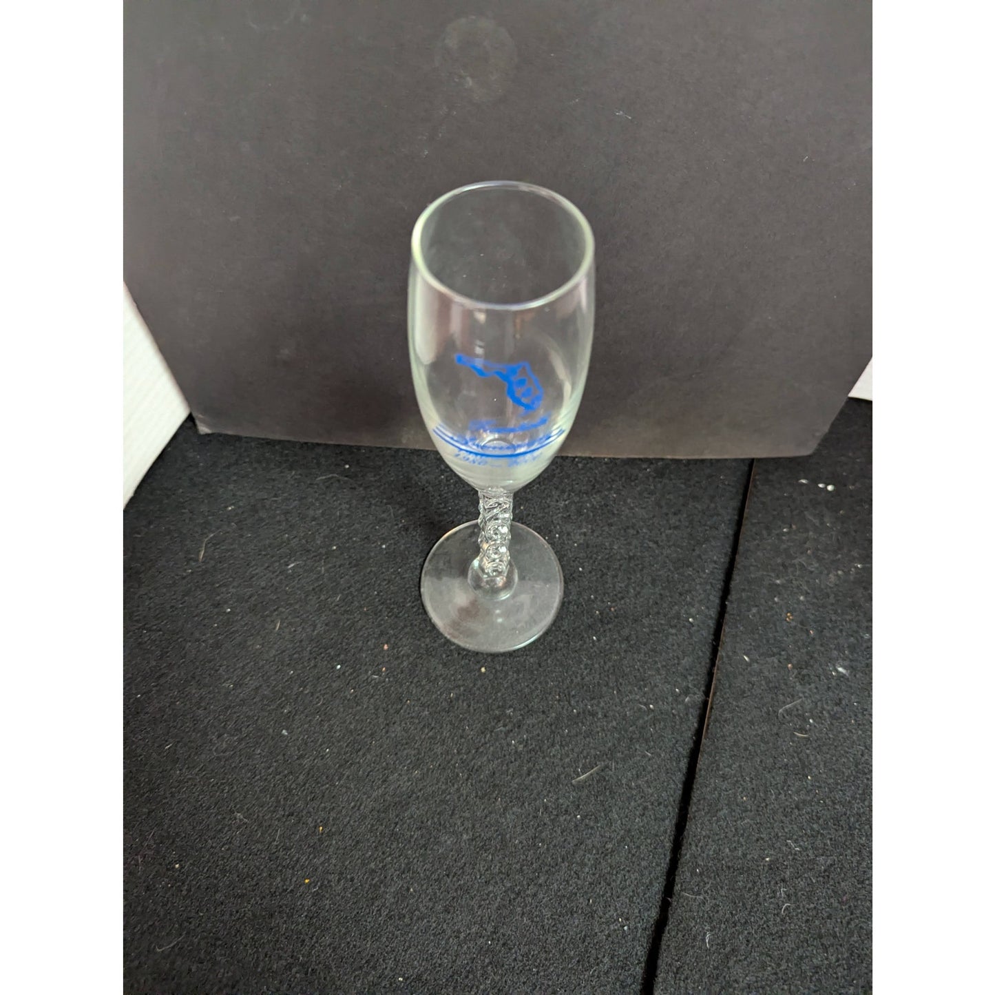 Vintage UUCF Florida 20th Anniversary Champagne Flutes Twisted Stem Glasses Trio