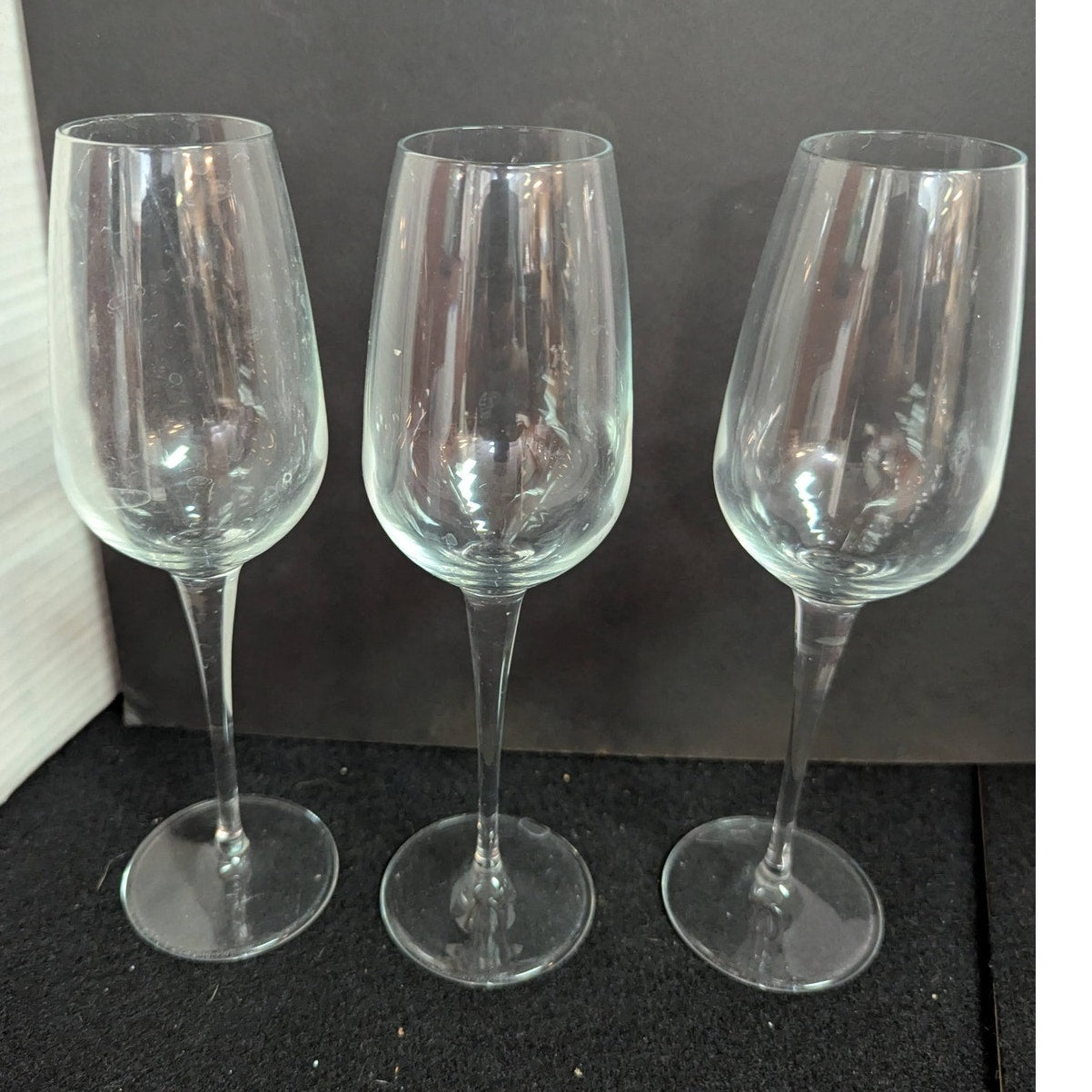 9" Vintage Elegant Crystal Champagne Flutes Tall Pulled Stem Barware Glasses 3