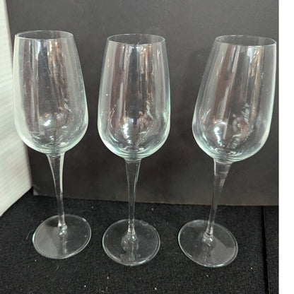 9" Vintage Elegant Crystal Champagne Flutes Tall Pulled Stem Barware Glasses 3