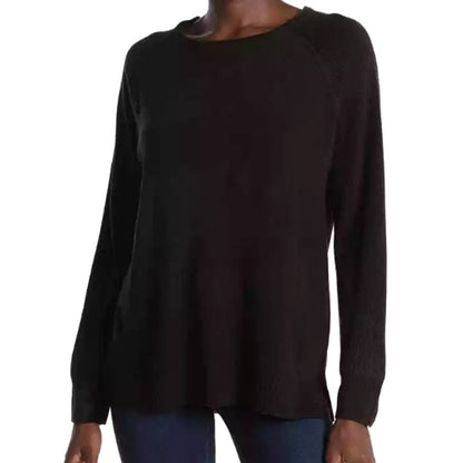 NWT Sweet Romeo Modern Crew Neck Raglan Sleeve Sweater Sz Small in Black
