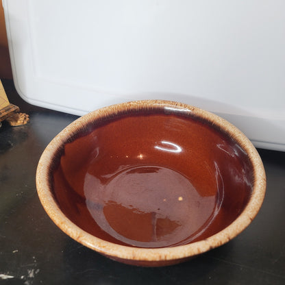 Hull Pottery Co. Ovenproof USA Vintage Dripware bowl brown 10.5" pottery