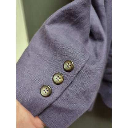 Liz Claiborne Petite 6 Purple Linen Longline Blazer Coat Light Academia Minimal