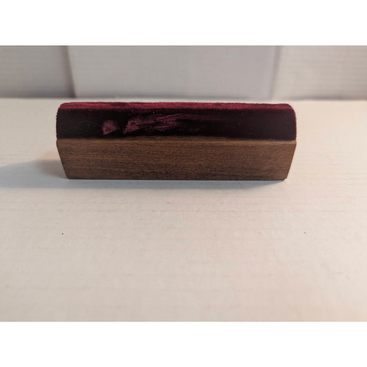 Vintage Wooden Record Cleaner Brush Velvet Cleaning Pad Mid Century Audio