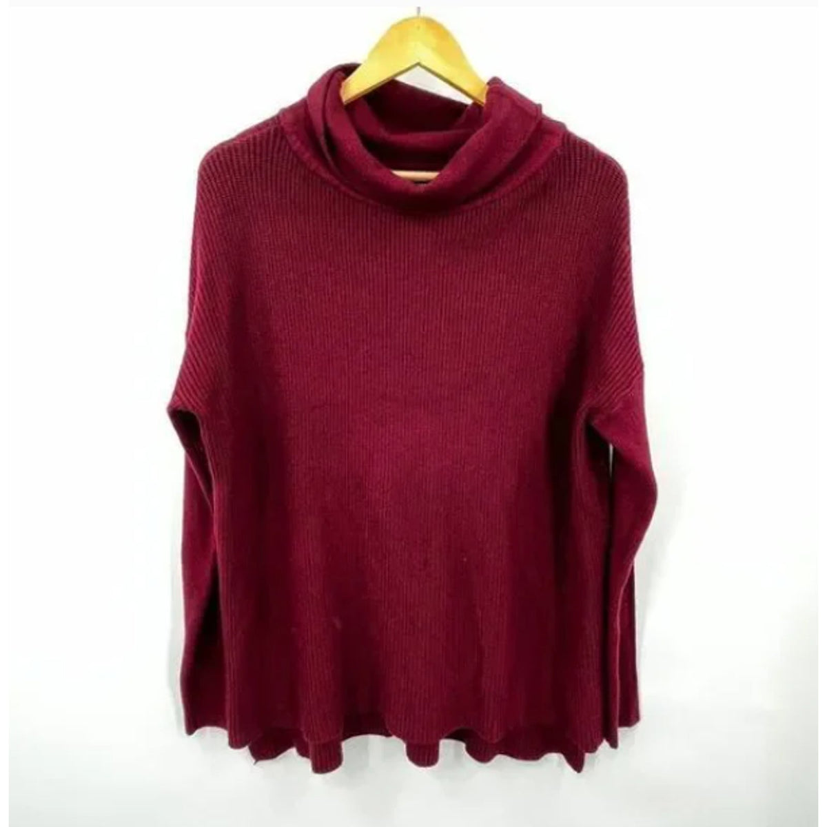 Devotion by Cyrus Cowlneck Ribbed Tunic Sweater In Ruby Port NWT eXTRASmall xs