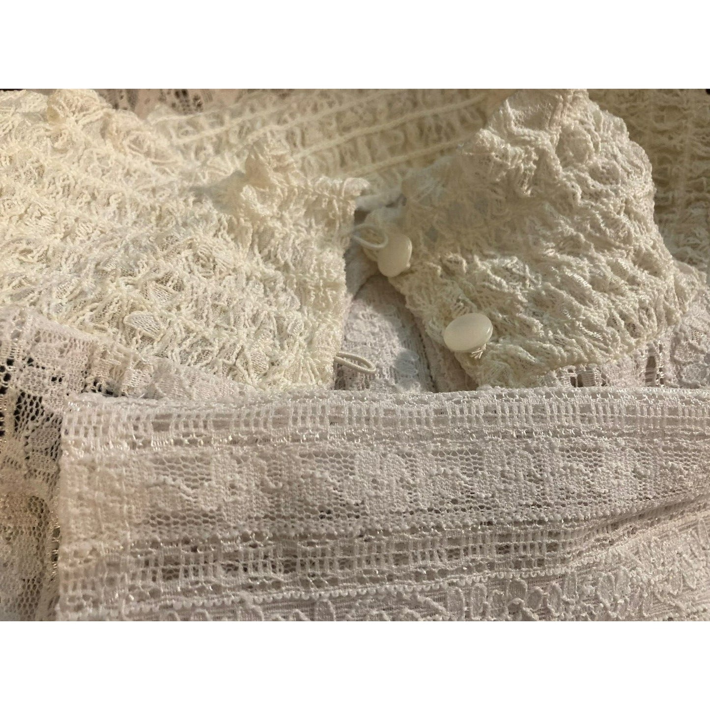 HALOGEN Lace Mock Neck Long Sleeve Blouse Top XS extra small Ivory NWT Pullover