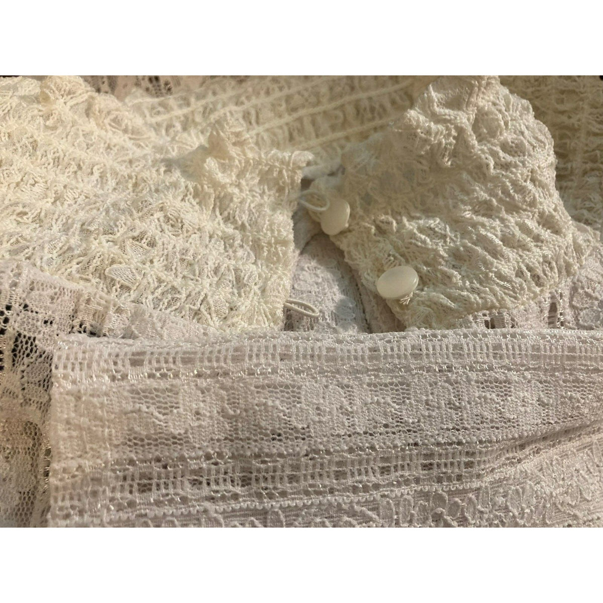 HALOGEN Lace Mock Neck Long Sleeve Blouse Top XS extra small Ivory NWT Pullover