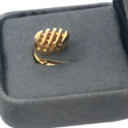 Vintage MCM style Gold Tie tack Abstract Modernist Design Crosshatch Openwork