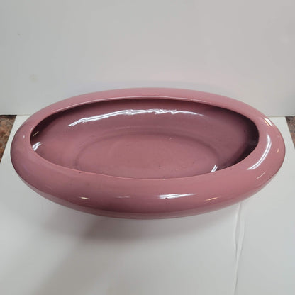 Dusty Rose Vintage Oval Flat Shallow Planter Fairy Gnome Garden 1980s