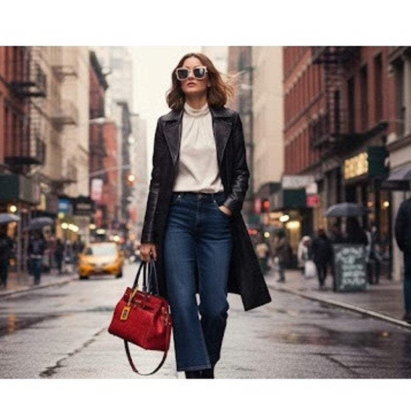 Nicole Lee Crimson Red Embossed Satchel Gold Padlock Detail