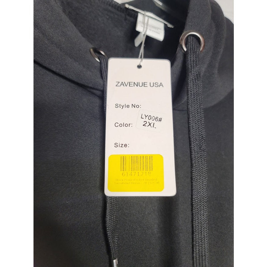 Z Avenue USA Black long sleeve hoodie Size 2XL Style LY006 NEW Kangaroo pocket