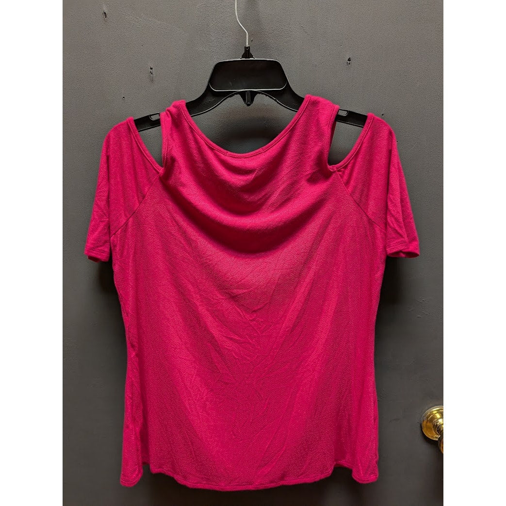 Kim & Cami Size Small Cold Should Hot Pink Blouse short sleeve top