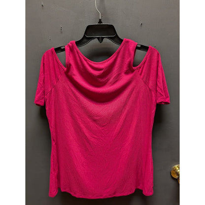 Kim & Cami Size Small Cold Should Hot Pink Blouse short sleeve top