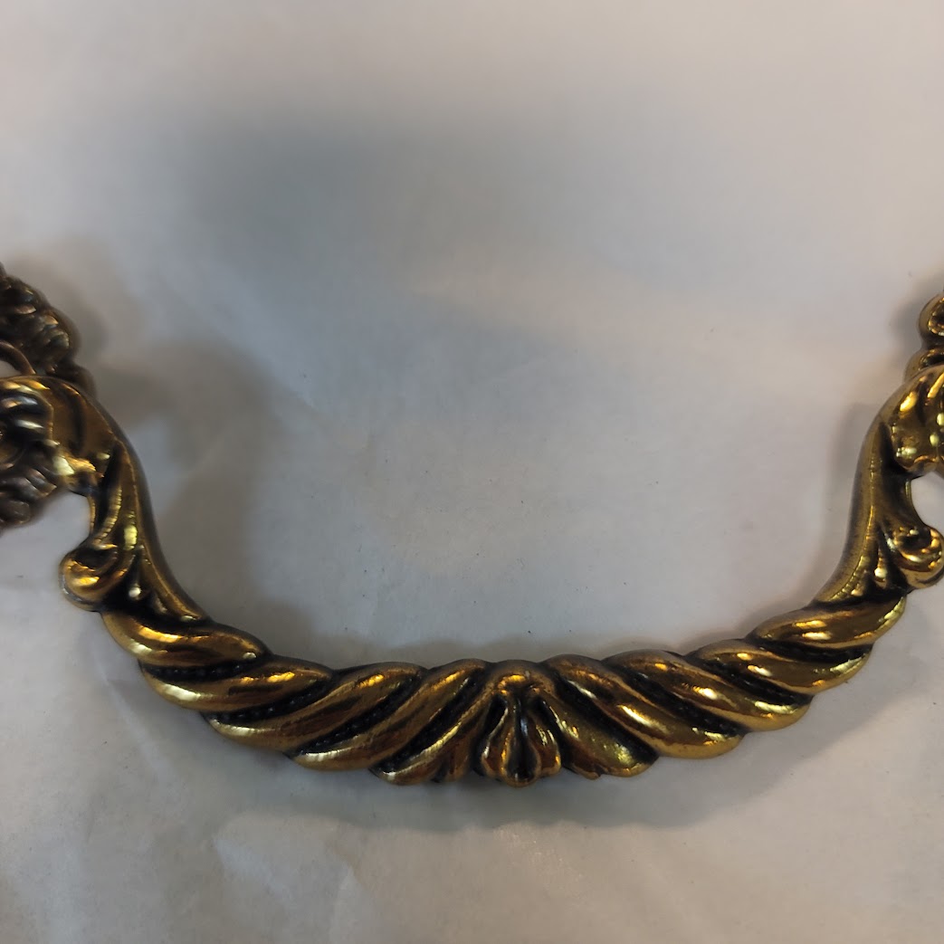 Vintage KBS 1996 Ornate Scroll Brass Cabinet Pulls Handles Set 12 Dresser Classy