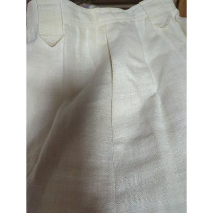 Vintage Liz Claiborne Cream Linen Full Circle Midi Skirt Petite 4 Prairie Boho
